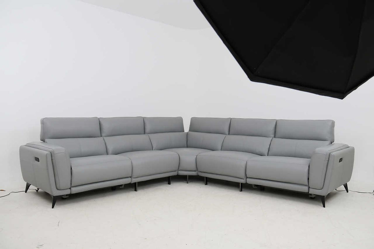 Lorenzo Grey Modern Italian Leather Collection - Ella Furniture