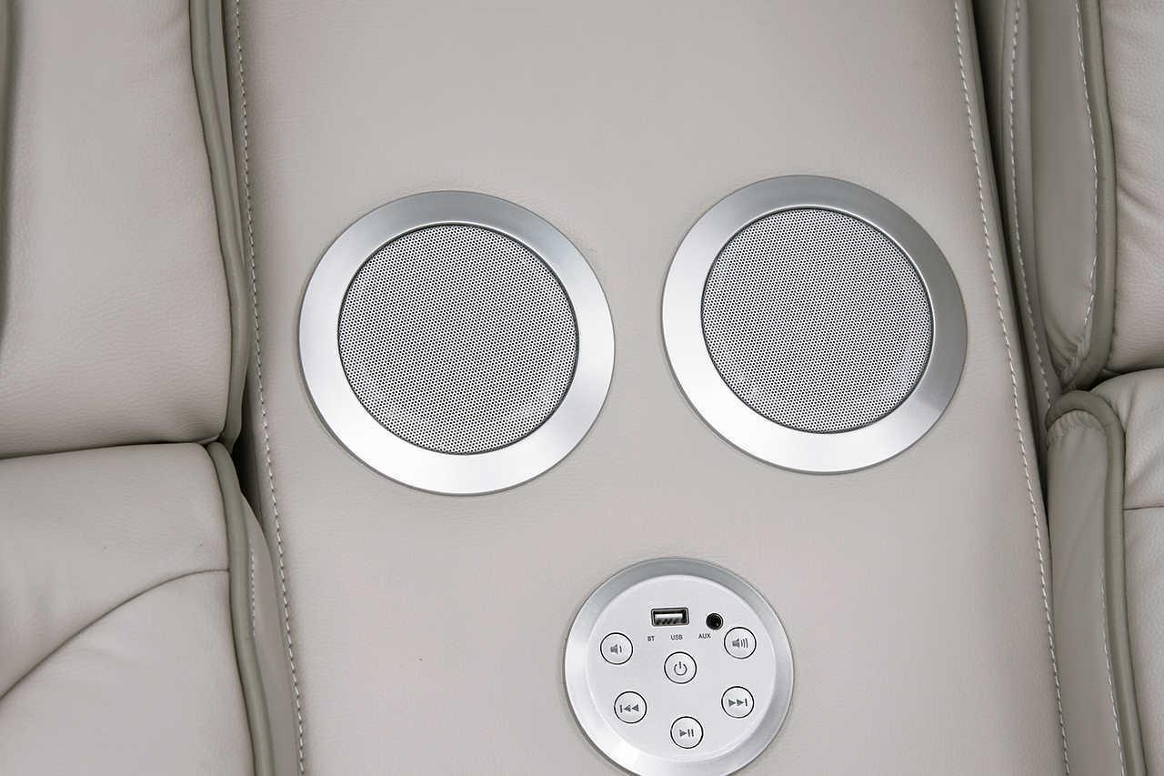 Skyline Beige Leather Power Reclining Loveseat