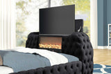 Royal Black Upholstered Tufted Platform King Bed