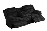 Mellow Black Thick Stripe Fabric 3-Piece Reclining Set