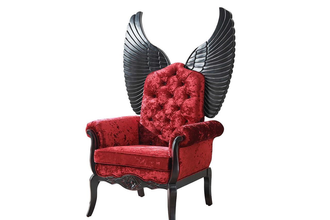Lucifur Red 64" Tall Accent Chair