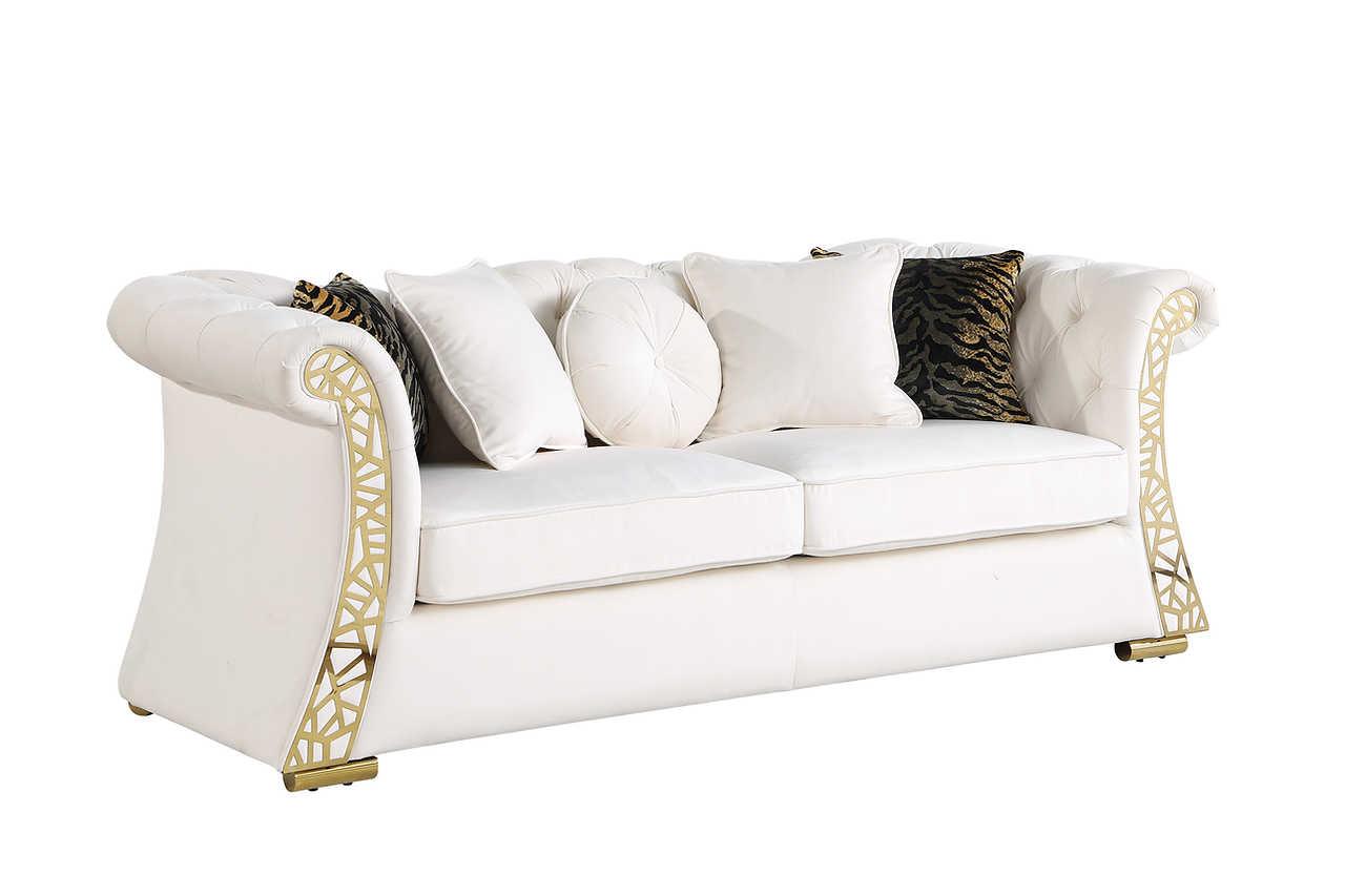 Curamo Cream Velvet Living Room Set