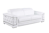 Favo White Leather Living Room Set