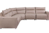 Sierra Beige Leather Reclining Sectional