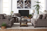 Phineas Driftwood Modern Contemporary Solid Wood Fabric Upholstered Chair - Ella Furniture