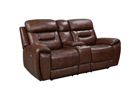 Rosewood Brown Wood Faux Leather (3Pcs Power Reclining Sofa, Loveseat And Recliner) - Ella Furniture