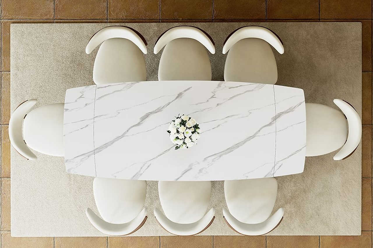 Aman Glossy White 71"-95" Table