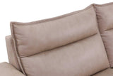 Sierra Beige Leather Reclining Sectional