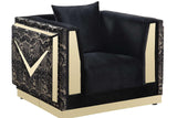 Monaco Black Velvet Living Room Set