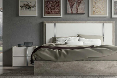 Treviso White Grey Stone Modern Contemporary Traditional Solid Wood Eco-Stone Bedroom Set - Ella Furniture