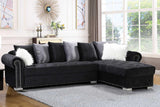 Milan Black Velvet Tufted Sectional