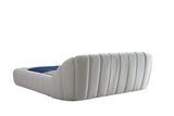 Bubbles White Upholstered Platform King Bed
