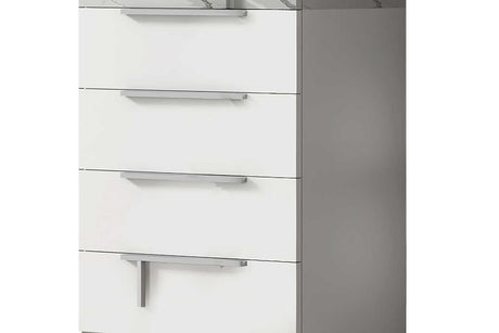Sunset Ii White Modern Traditional Contemporary Marble Top Solid Wood 2-Drawers Chest - Ella Furniture