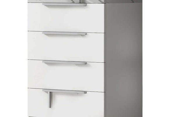 Sunset Ii White Modern Traditional Contemporary Marble Top Solid Wood 2-Drawers Chest - Ella Furniture