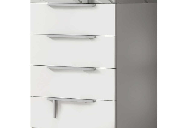 Sunset Ii White Modern Traditional Contemporary Marble Top Solid Wood 2-Drawers Chest - Ella Furniture