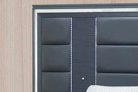 Meg Black/Gray Modern Bedroom Set - Ella Furniture