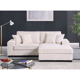 Comfy II Cream Corduroy Fabric Sectional