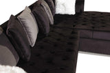 Milan Black Velvet Tufted Sectional