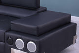 Magic Black PU LED Speaker Sectional