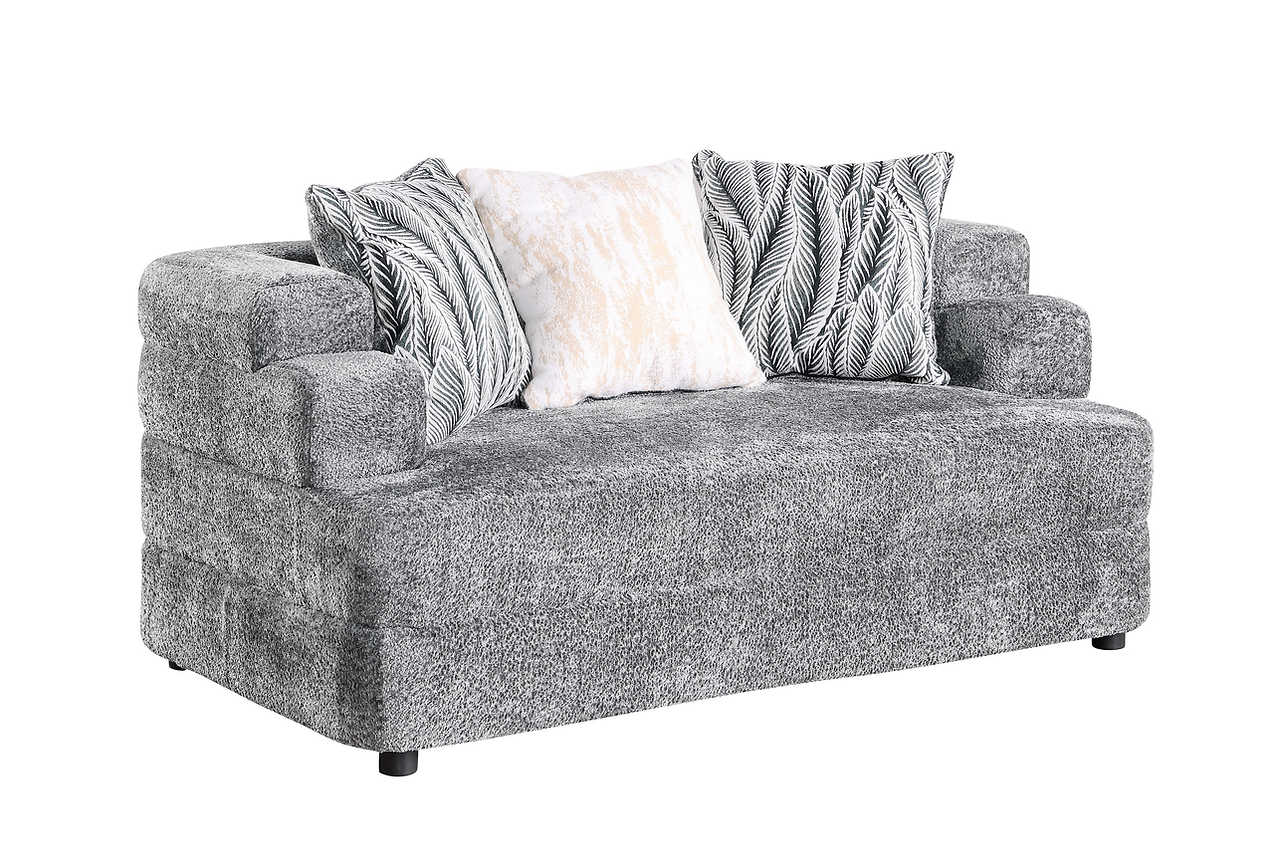 Stepso Charcoal Boucle Living Room Set