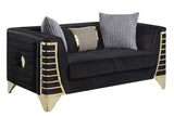 Donovan Black Velvet Living Room Set