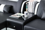 Matrix Black White Faux Leather Sectional