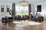 Donovan Black Velvet Living Room Set