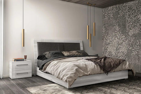 Mia Uph Light Gray Modern Contemporary Acacia Veneer, Wood And Engineered Wood Bedroom Set - Ella Furniture
