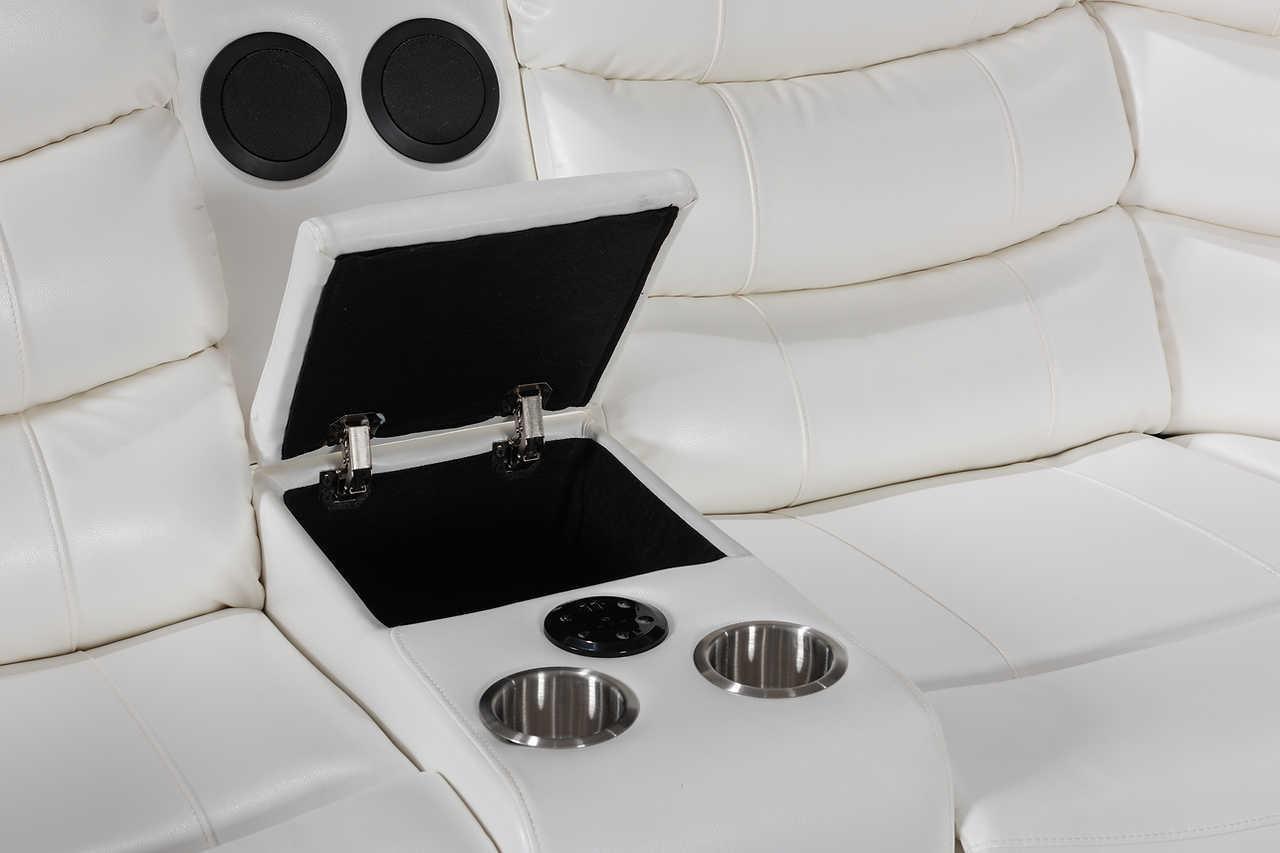 Turbo White Power Reclining Sectional