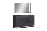 Zoe Graphite Modern Contemporary Pine Wood 2-Drawers Nightstand - Ella Furniture
