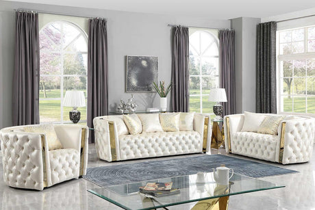 Roka White Modern Tufted Chair - Ella Furniture