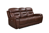 Rosewood Brown Wood Faux Leather (3Pcs Power Reclining Sofa, Loveseat And Recliner) - Ella Furniture