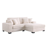 Comfy II Cream Corduroy Fabric Sectional