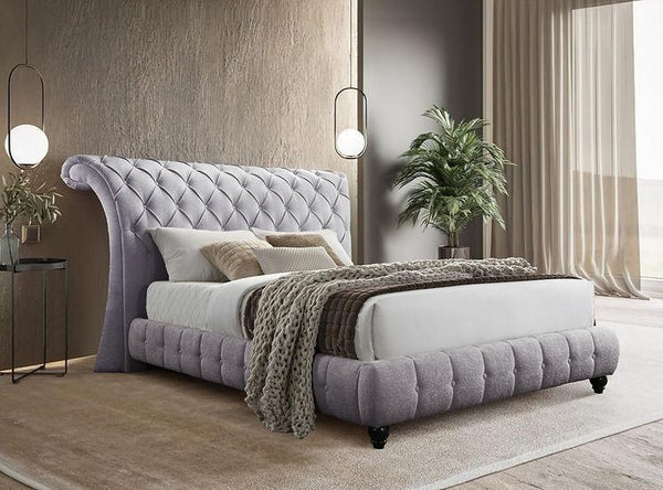 Everly Grey Fabric Platform Queen Bed