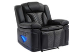 Innova Black Air Leather 3-Piece Reclining Set