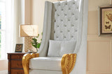 Throne White 62.5" Tall Accent Chair