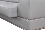 Pella Light Grey Leather Sectional