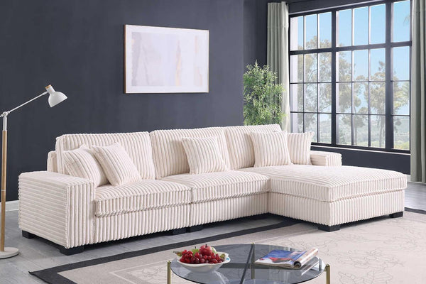 Comfy II Cream 3-Piece Sectional