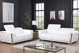 Hexor White Leather Living Room Set