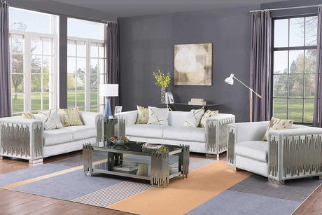 Token White Modern Velvet Sofa & Loveseat - Ella Furniture