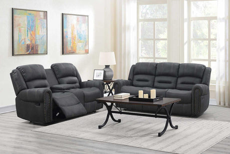 Houston Dark Grey Contemporary Metal Swivel Glider Fabric Storage Reclining Loveseat - Ella Furniture