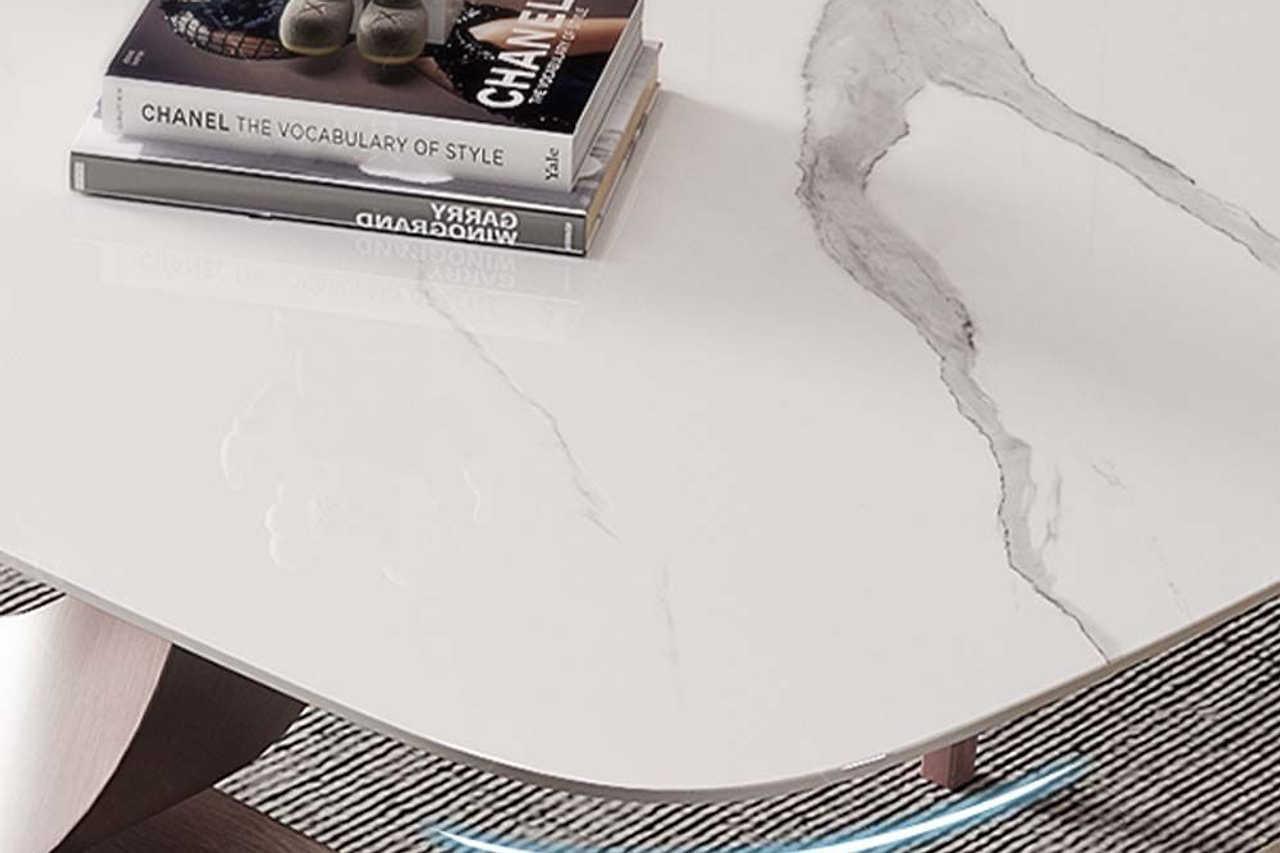 71" Faux Marble Top Dining Table