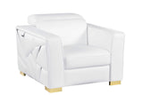 Astra White Leather Living Room Set