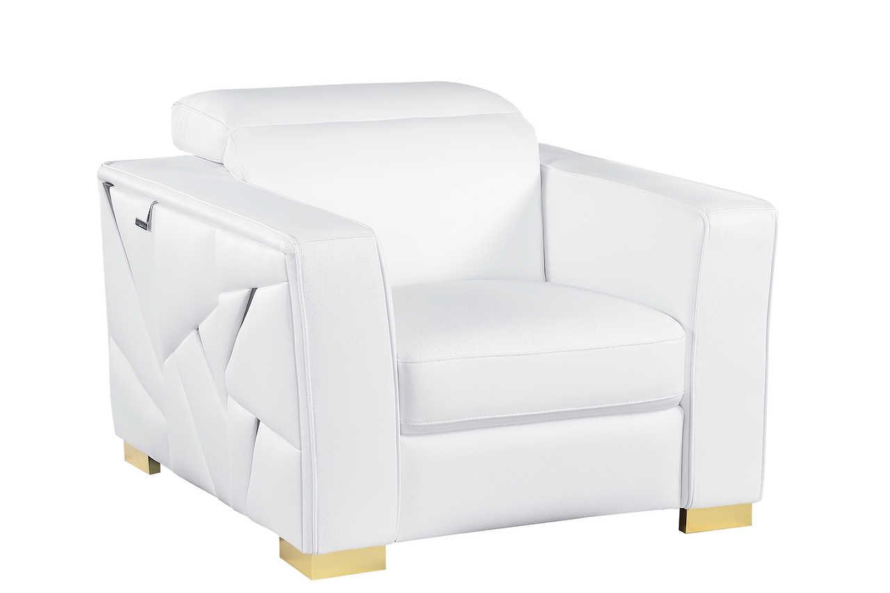 Astra White Leather Living Room Set