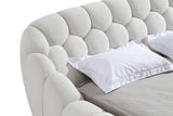 Bubbles White Upholstered Platform King Bed