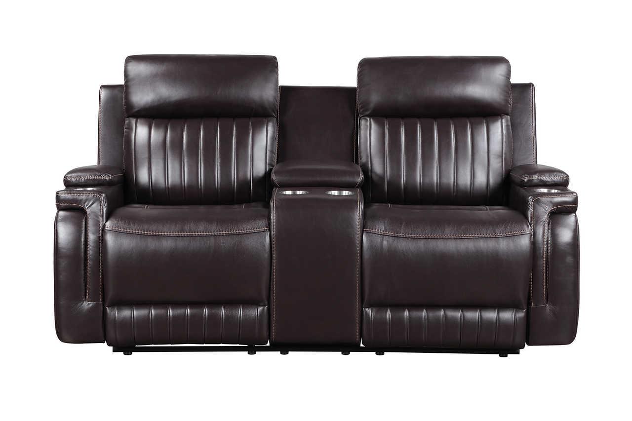 Ethan Brown Air Leather 3-Piece Reclining Set