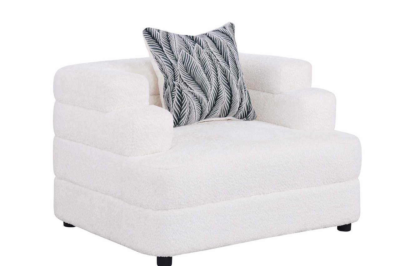 Stepso Cream Boucle Living Room Set