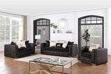 Konya Black Gold Velvet Living Room Set