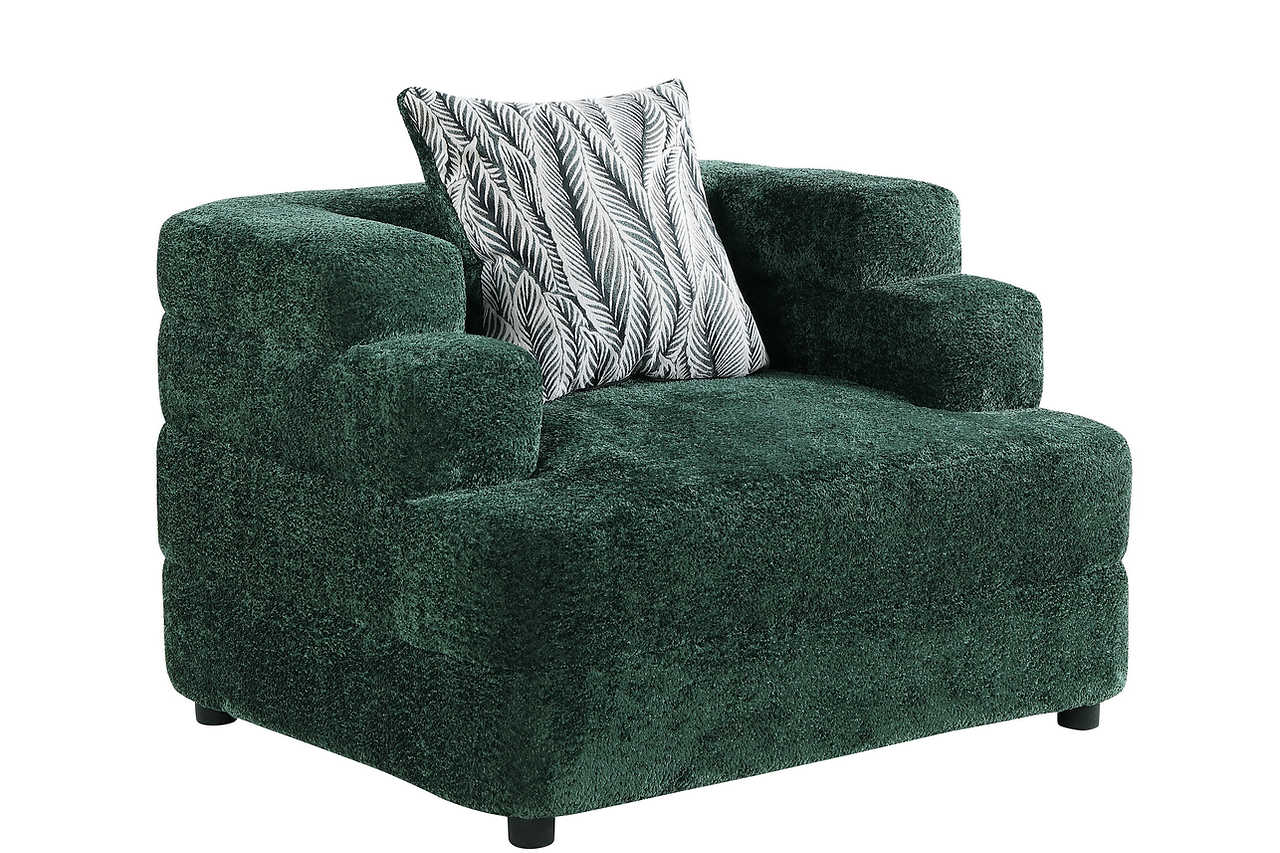 Stepso Green Boucle Living Room Set