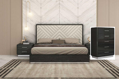 Dion Gray Modern Queen Bed - Ella Furniture